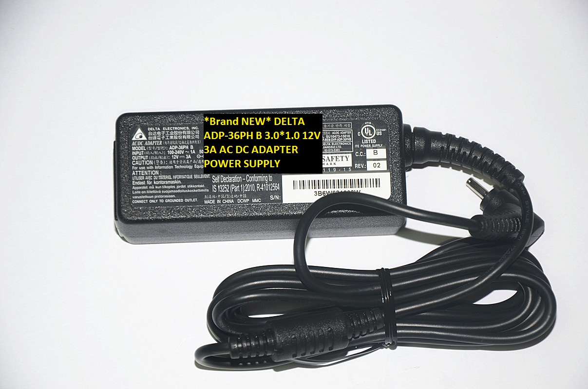 *Brand NEW* DELTA ADP-36PH B 12V 3A 3.0*1.0 AC DC ADAPTER POWER SUPPLY